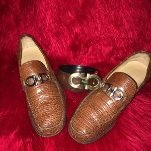 Men Ferragamo dress & Belt size 10/5